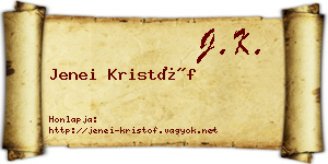 Jenei Kristóf névjegykártya